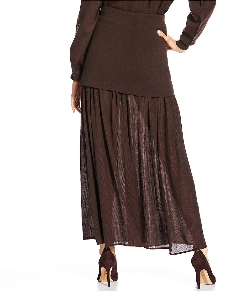 Line and Dot Rhone Coordinating Mixed Media Midi Skirt