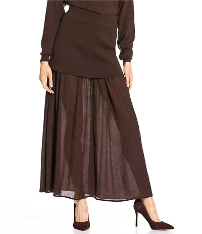 Line and Dot Rhone Coordinating Mixed Media Midi Skirt