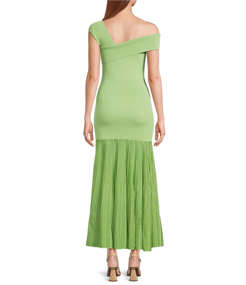 Line and Dot Rowan Off The Shoulder Mixed Media Maxi Dress