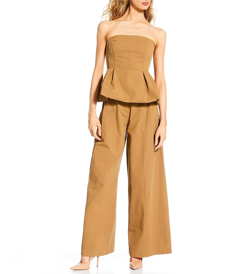 Line and Dot Tove Coordinating Sleeveless Corset Peplum Top