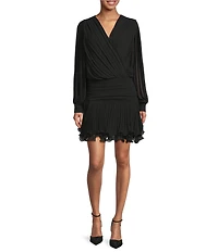 Line and Dot Twyla V-Neck Long Sleeve Mini Dress
