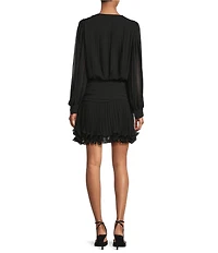 Line and Dot Twyla V-Neck Long Sleeve Mini Dress