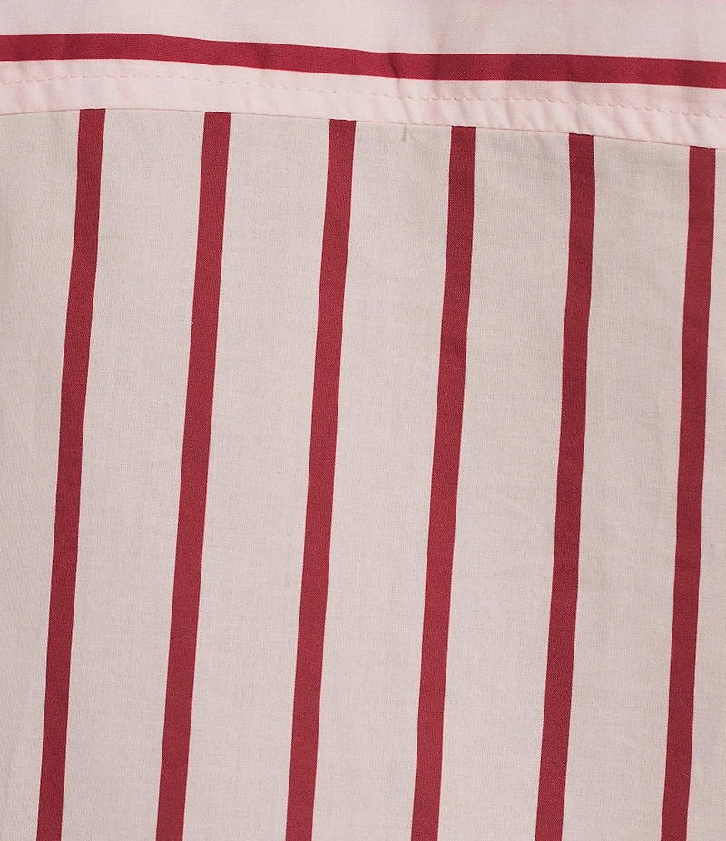 Line and Dot Vivee Stripe Print Point Collar Long Sleeve Button Front Coordinating Poplin Top