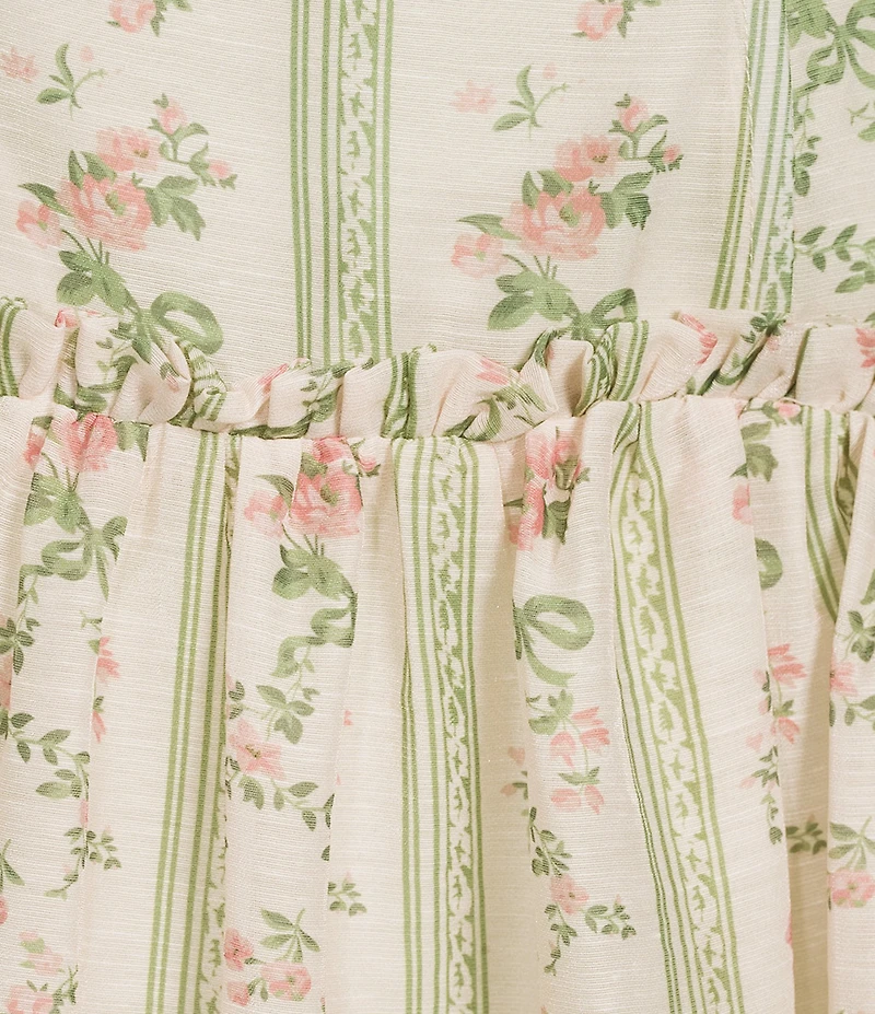 Line and Dot Whitney Floral Print Sweetheart Neckline Sleeveless Drop Waist Maxi Dress