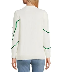 Lisa International Crew Neck Long Sleeve Embriordered Merry Christmas Sweater