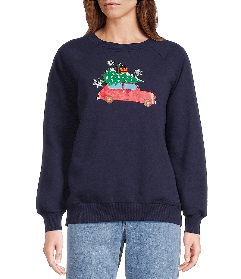 Lisa International Crew Neck Long Sleeve Merry Christmas Sweatshirt