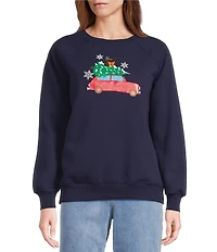 Lisa International Crew Neck Long Sleeve Merry Christmas Sweatshirt