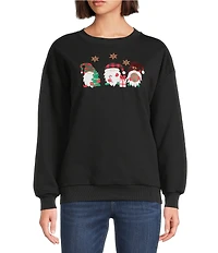 Lisa International Petite Size Knit Christmas Applique Detail Crew Neck Long Sleeve Sweatshirt