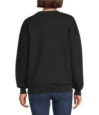 Lisa International Petite Size Knit Christmas Applique Detail Crew Neck Long Sleeve Sweatshirt