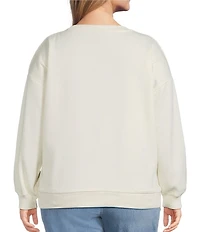 Lisa International Plus Size Crew Neck Long Sleeve Cow Girl Boot Christmas Sweatshirt