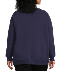 Lisa International Plus Size Crew Neck Long Sleeve Merry Christmas Sweatshirt
