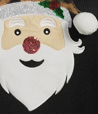 Lisa International Plus Size Faux Fur Trim Crew Neck Long Sleeve Santa Christmas Sweater