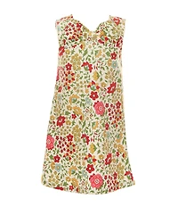 Adventurewear 360 Little Girls Corduroy Floral Print Bow Dress