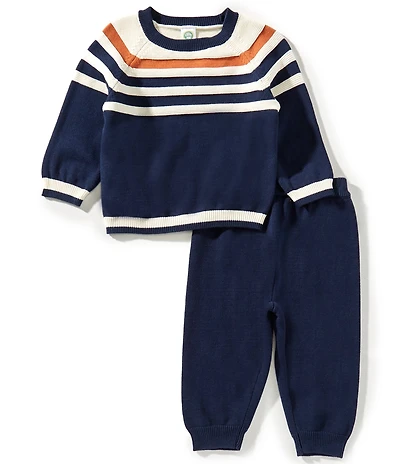 Little Me Baby Boys Blue Stripe Sweater & Pants Set