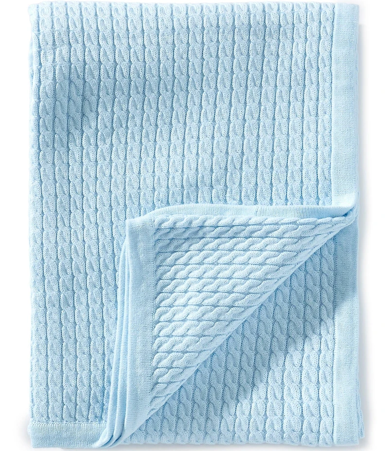 Little Me Baby Boys Cotton Cable Knit Receiving Blanket