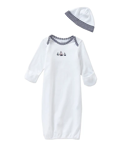 Little Me Baby Boys Cotton Sailboat Gown