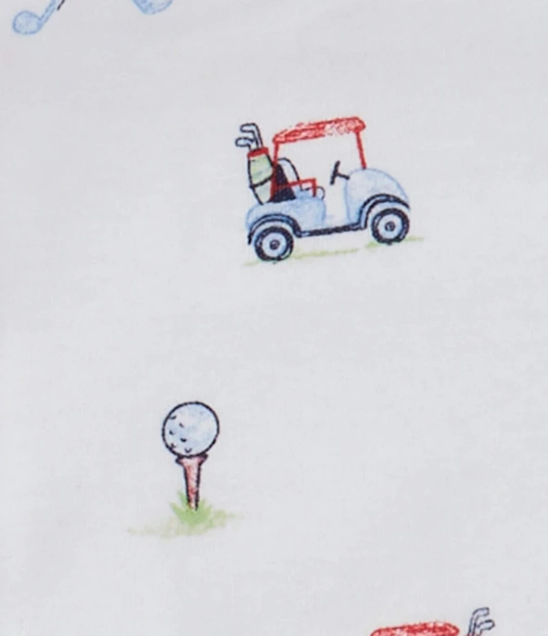 Little Me Baby Boys Golf Cart-Applique Bib, Striped Bib & Golf-Themed Burp Cloth Set