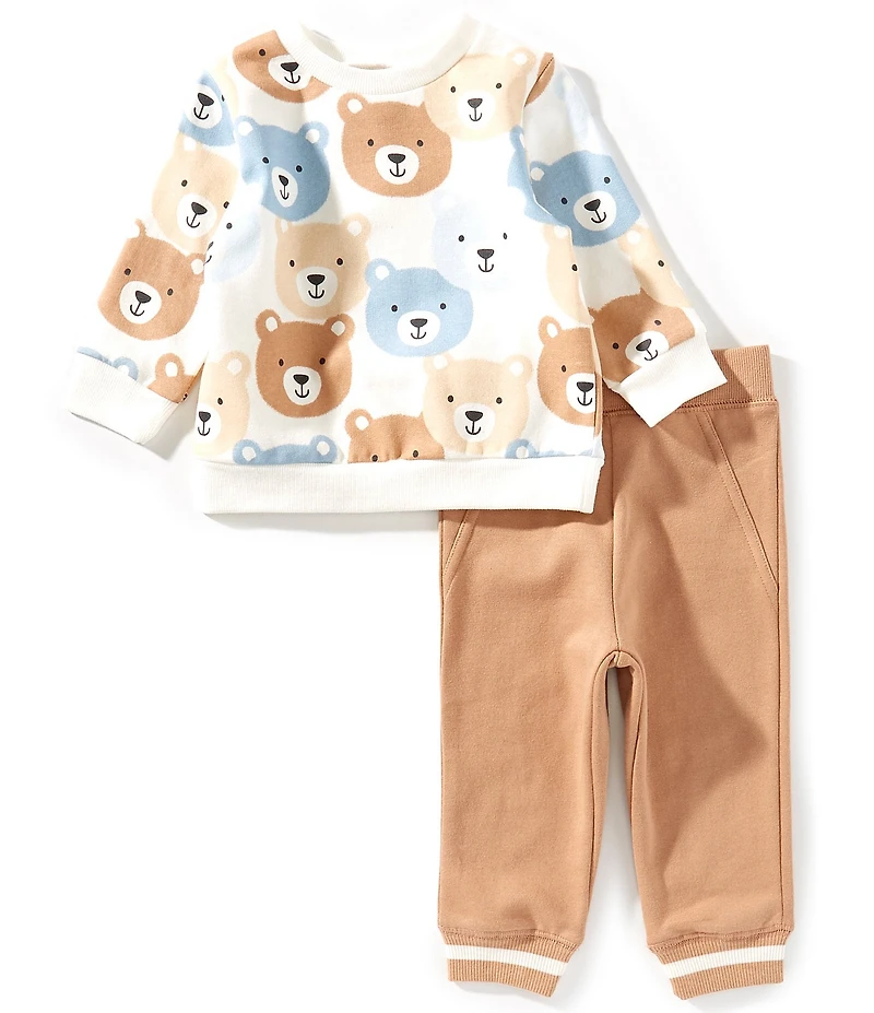 Little Me Baby Boys Long Sleeve Bear Sweatshirt & Jogger Pants 2-Piece Set
