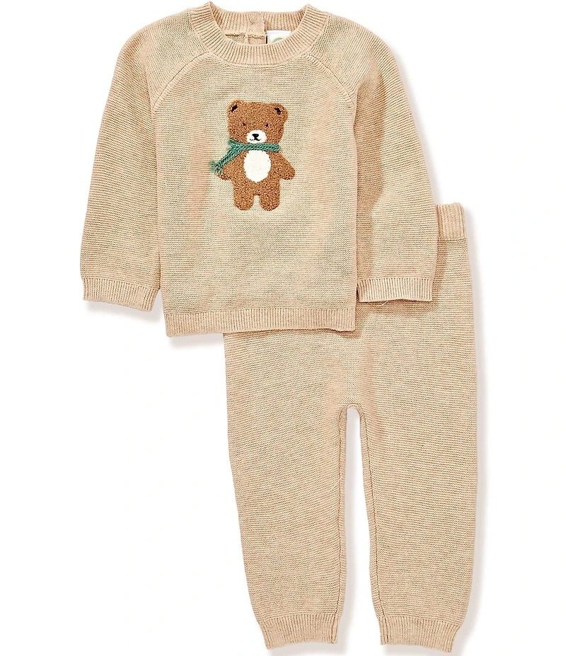Little Me Baby Boys Long-Sleeve Bear-Themed Sweater & Solid Pant Set
