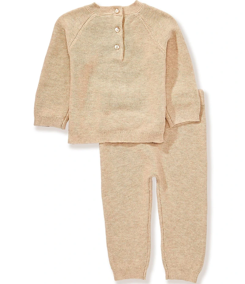 Little Me Baby Boys Long-Sleeve Bear-Themed Sweater & Solid Pant Set