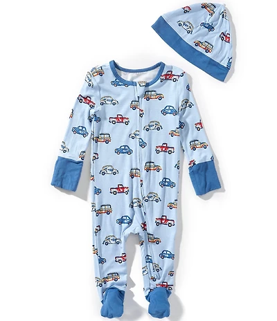 Little Me Baby Boys Long-Sleeve Colorful-Car-Print Convertible Coverall