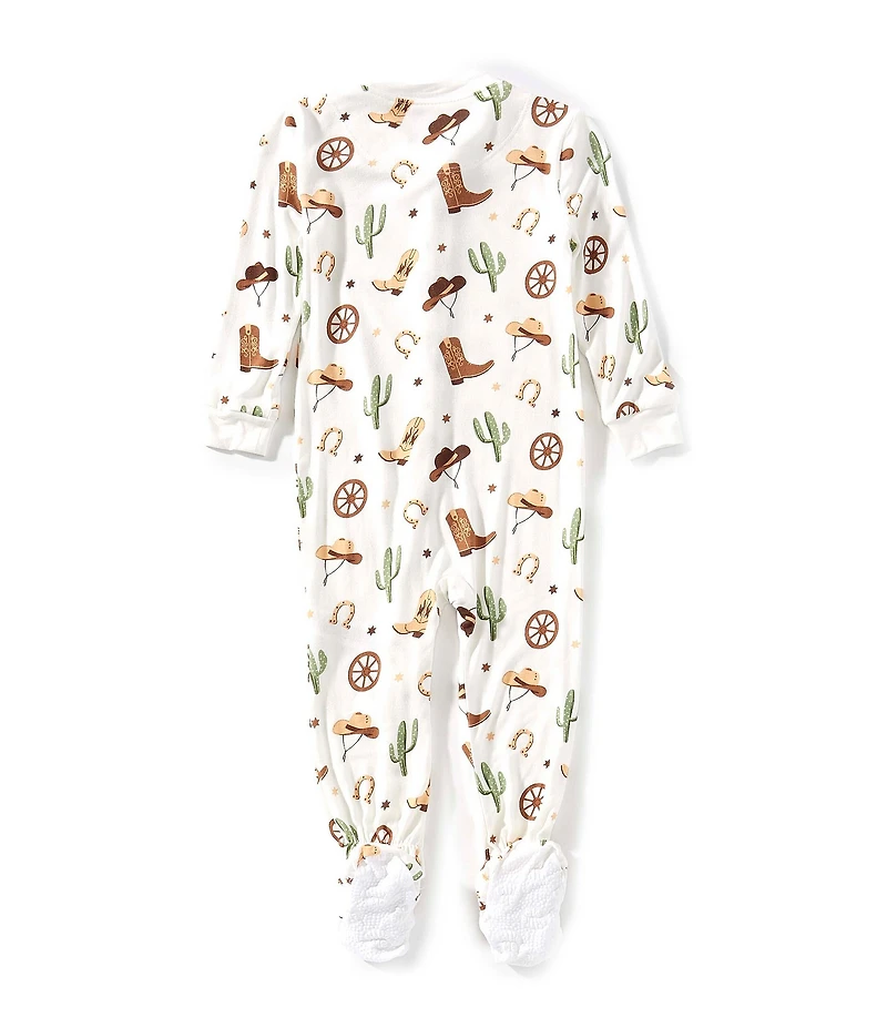 Little Me Baby Boys Long-Sleeve Cowboy-Printed Bamboo-Blend Footie Coverall
