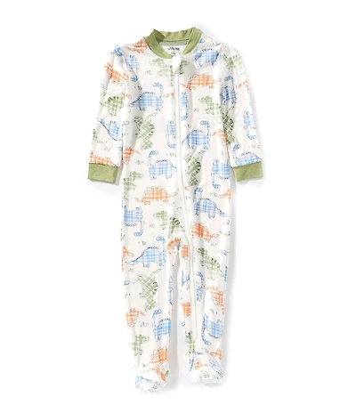 Little Me Baby Boys Long-Sleeve Dinosaur-Printed Bamboo-Blend Footie Coverall