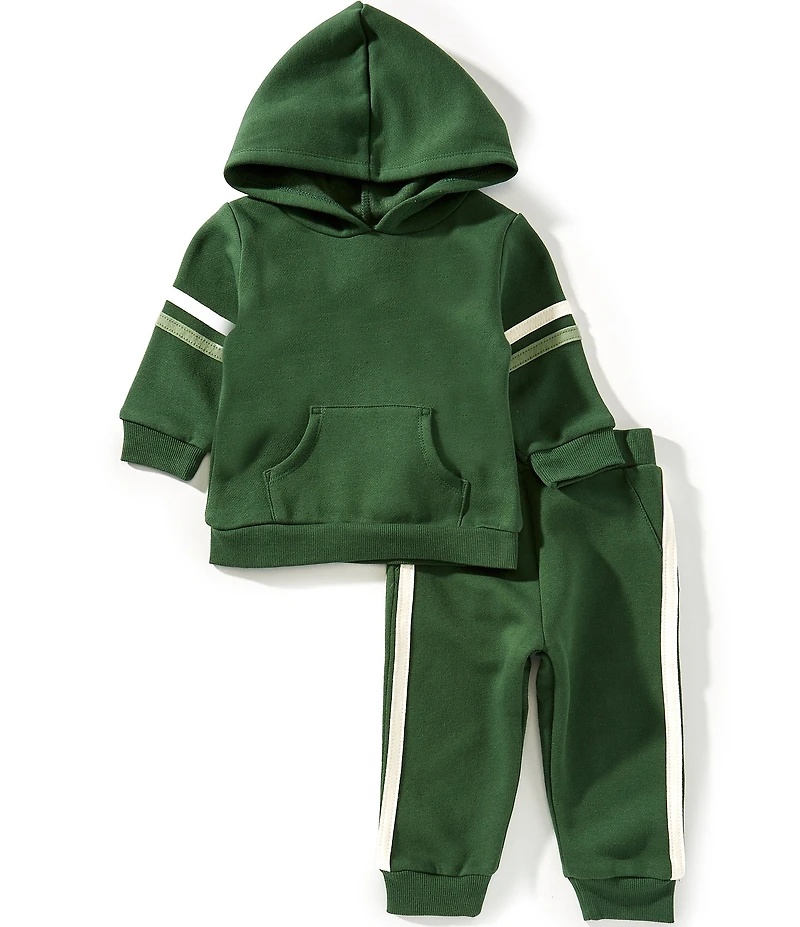 Little Me Baby Boys Long Sleeve Green Sweatshirt & Joggers Set