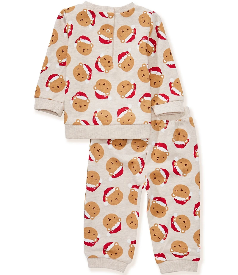 Little Me Baby Boys Long-Sleeve Santa Bear Pajama Sweatshirt & Jogger Pants Set