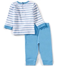 Little Me Baby Boys Long Sleeve Stripe Baseball Top & Jogger 3-Piece Set With Socks