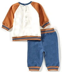 Little Me Baby Boys Long Sleeve Western T-Shirt & Active Jogger Pants Set
