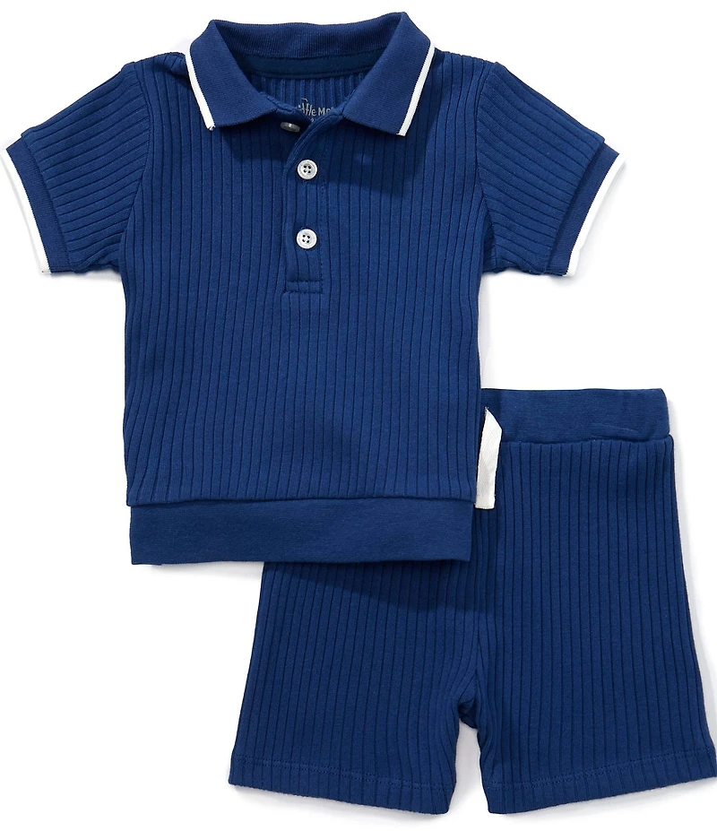 Little Me Baby Boys Organic Cotton Short-Sleeve Knit Polo Shirt & Shorts Set