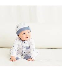 Little Me Baby Boys Puppy Toile Printed Footie Coverall & Hat Set