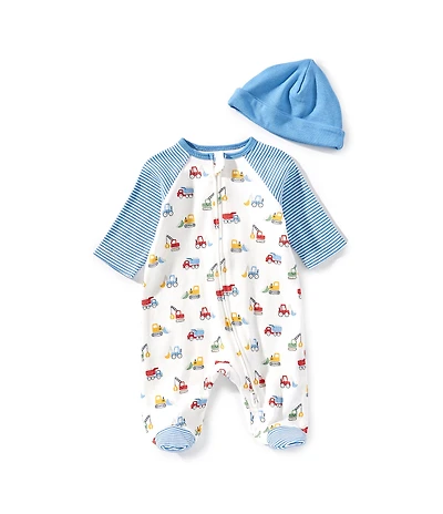 Little Me Baby Boys Trucks Footie-Hat Set