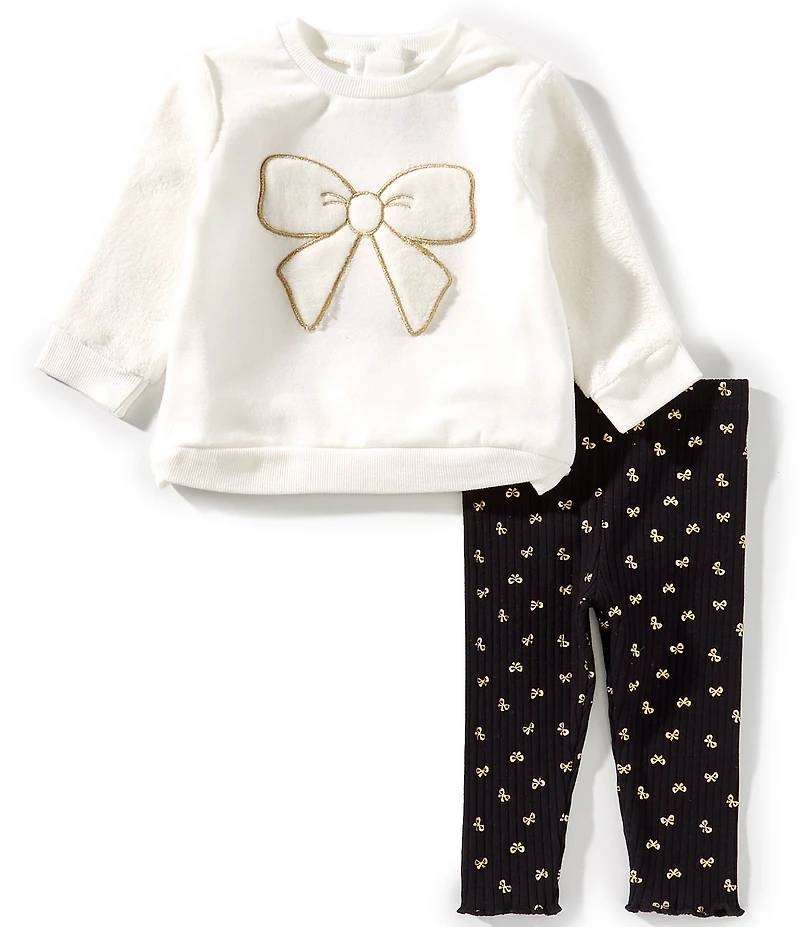 Little Me Baby Girl Long Sleeve Graphic Bow Sweater & Leggings Set