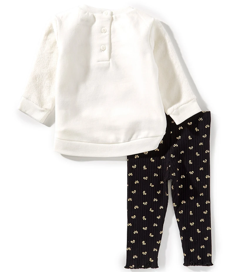 Little Me Baby Girl Long Sleeve Graphic Bow Sweater & Leggings Set