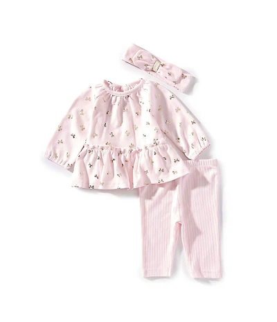 Little Me Baby Girls Bow Shine Tunic & Legging Set