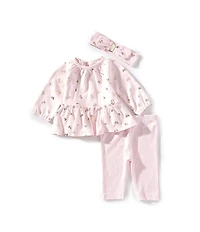 Little Me Baby Girls Bow Shine Tunic & Legging Set