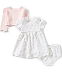 Little Me Baby Girls Cardigan & Bunny Dress 3-Piece Set