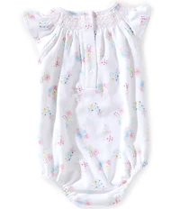 Little Me Baby Girls Cotton Flutter-Sleeve Floral Printed Bubble