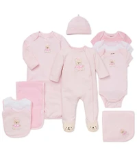 Little Me Baby Girls Cotton Sweet Bear Bib & Burp Set