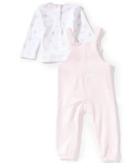 Little Me Baby Girls Dainty Long Sleeve Allover Flower & Bear Printed Overall Set