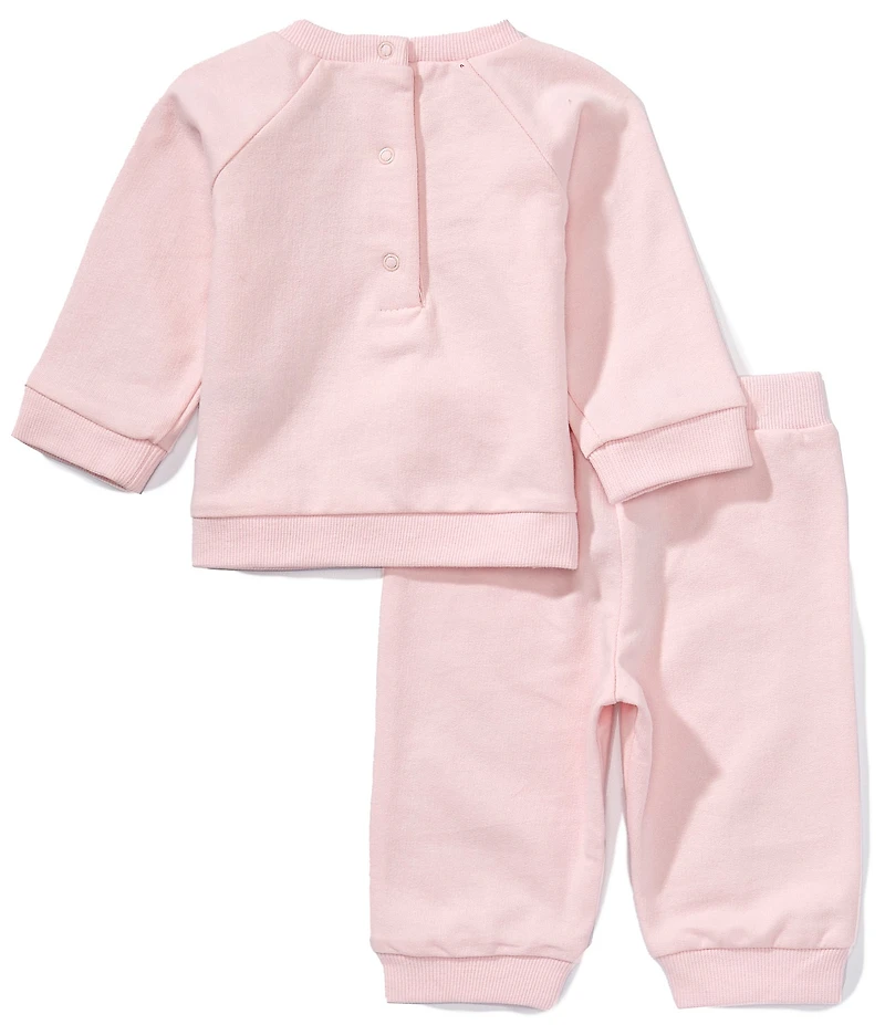 Little Me Baby Girls Floral Shine Sweatshirt & Active Pants Set