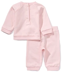 Little Me Baby Girls Floral Shine Sweatshirt & Active Pants Set