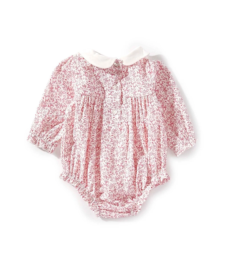 Little Me Baby Girls Floral Woven Bubble Outfit & Matching Pink Floral Headband & Coordinating Socks Set