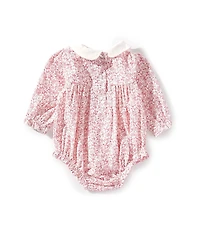 Little Me Baby Girls Floral Woven Bubble Outfit & Matching Pink Floral Headband & Coordinating Socks Set