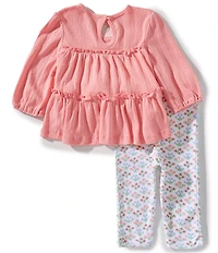 Little Me Baby Girls Garden Tunic & Pants 3-Piece Set With Headband