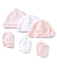 Little Me Baby Girls Hats & Mittens Six-Piece Organic Cotton Set