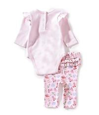 Little Me Baby Girls Long Sleeve Bodysuit & Matching Western Pant 2-Piece Set With Headband