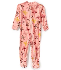 Little Me Baby Girls Long-Sleeve Bow-Printed Bamboo-Blend Footie Coverall